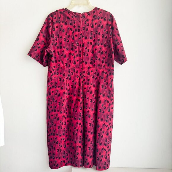 Carolina Herrera Burgundy Red Animal Print Dress 16 - Picture 5 of 6